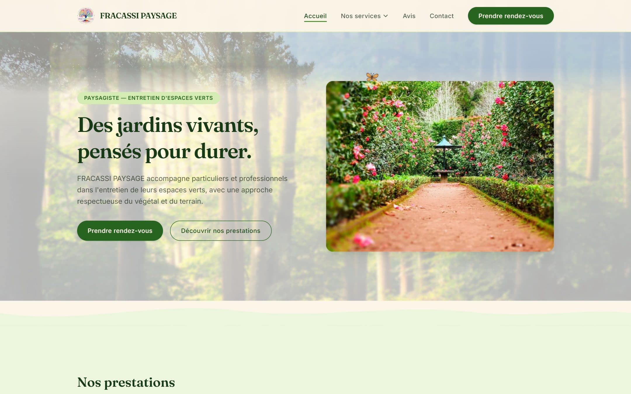 Capture du site Fracassi Paysage