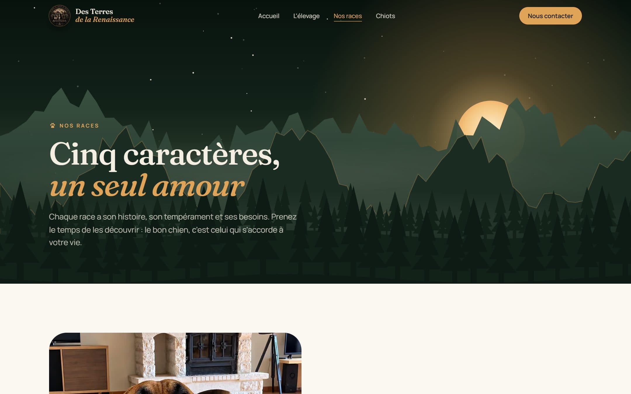 Page « Nos races » du site Des Terres de la Renaissance