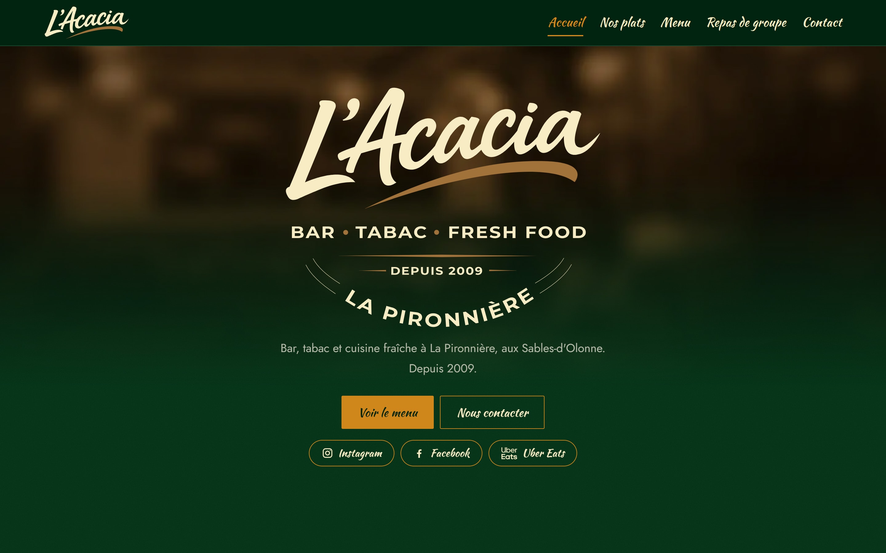 Capture du site L'Acacia